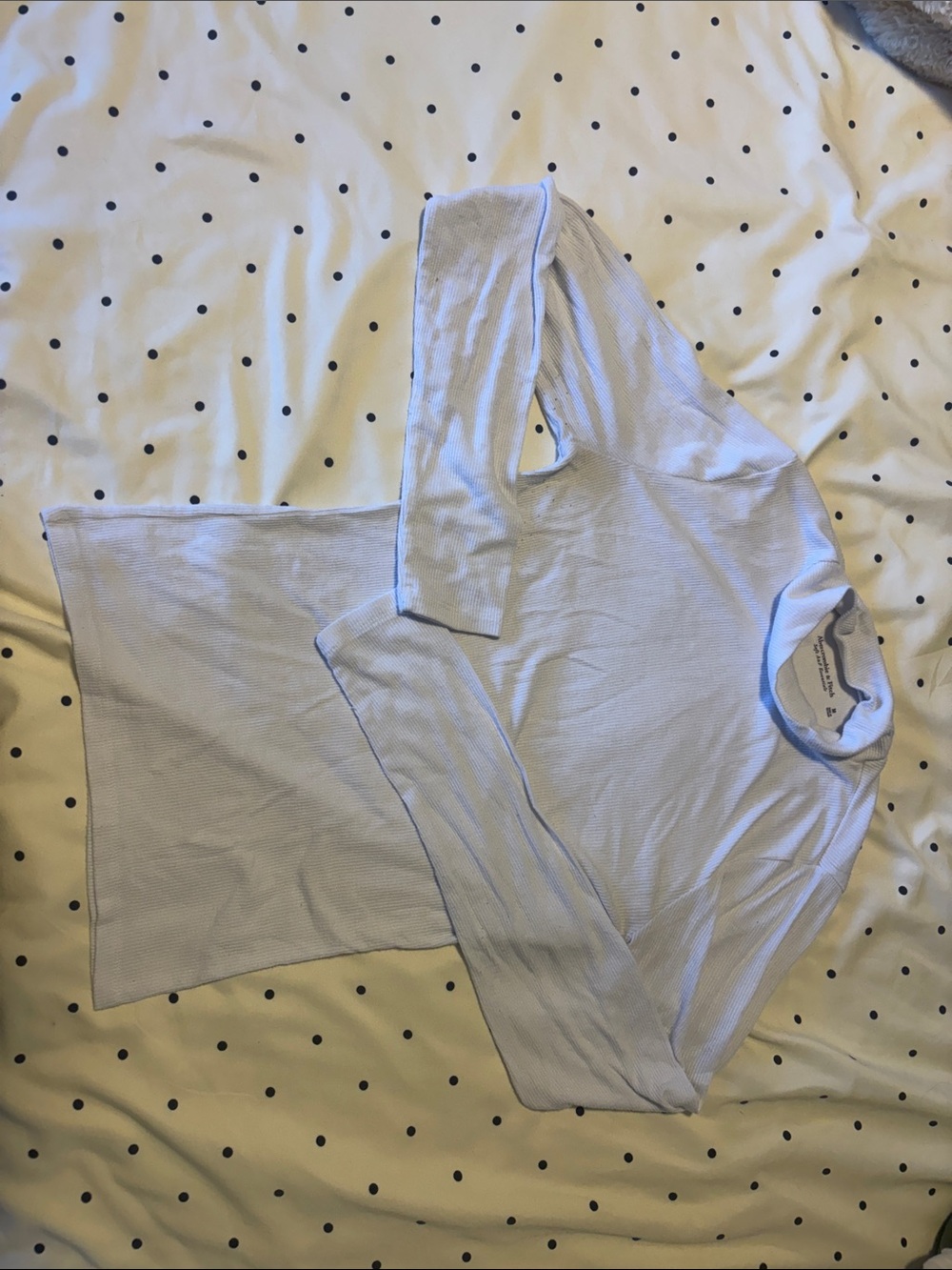 White Long Sleeve Thermal Mockneck